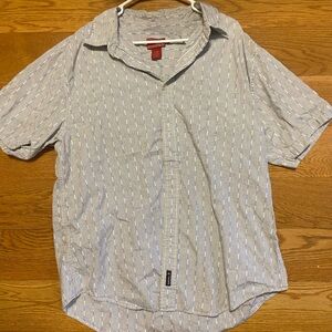 Chaps Light Blue Patterned Casual Shirt